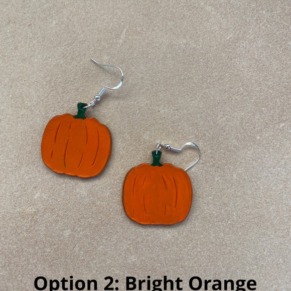 Leather Pumpkin Earrings! - Picture 3 of 6